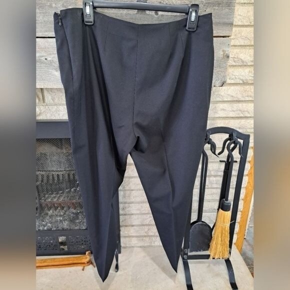 St John Caviar Size 14 Women's Black Pleated Trouser Dress Pants Side Zip Luxury - Picture 6 of 11
